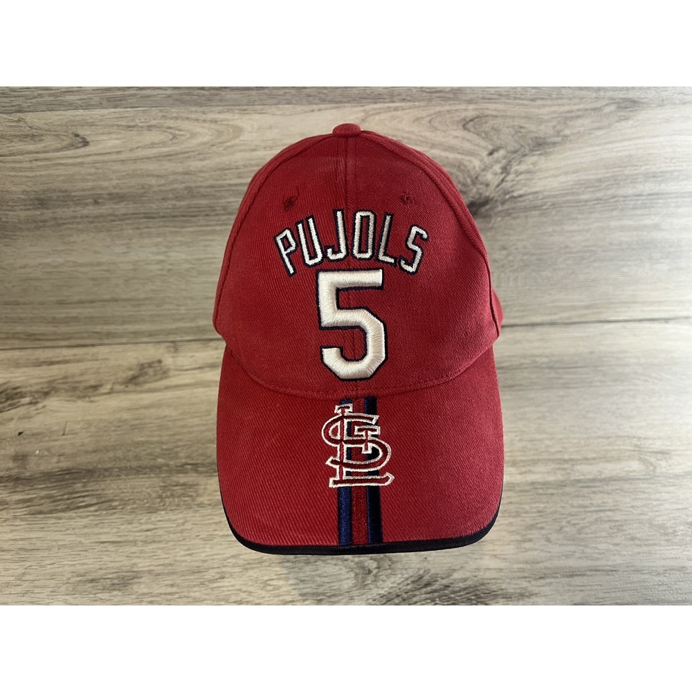 St Louis Cardinals Albert Pujols #5 Hat Cap Strap Back White Red Embroidered
